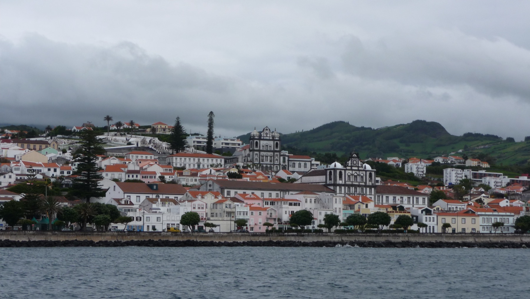Horta on Faial seen from the ferry